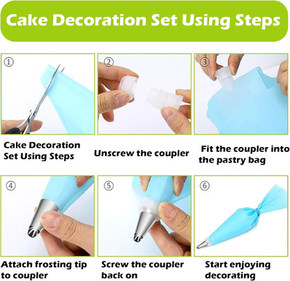 76-Piece Cake Decorating Kit – Cake Turntable, Piping Bags & Icing Tools Set