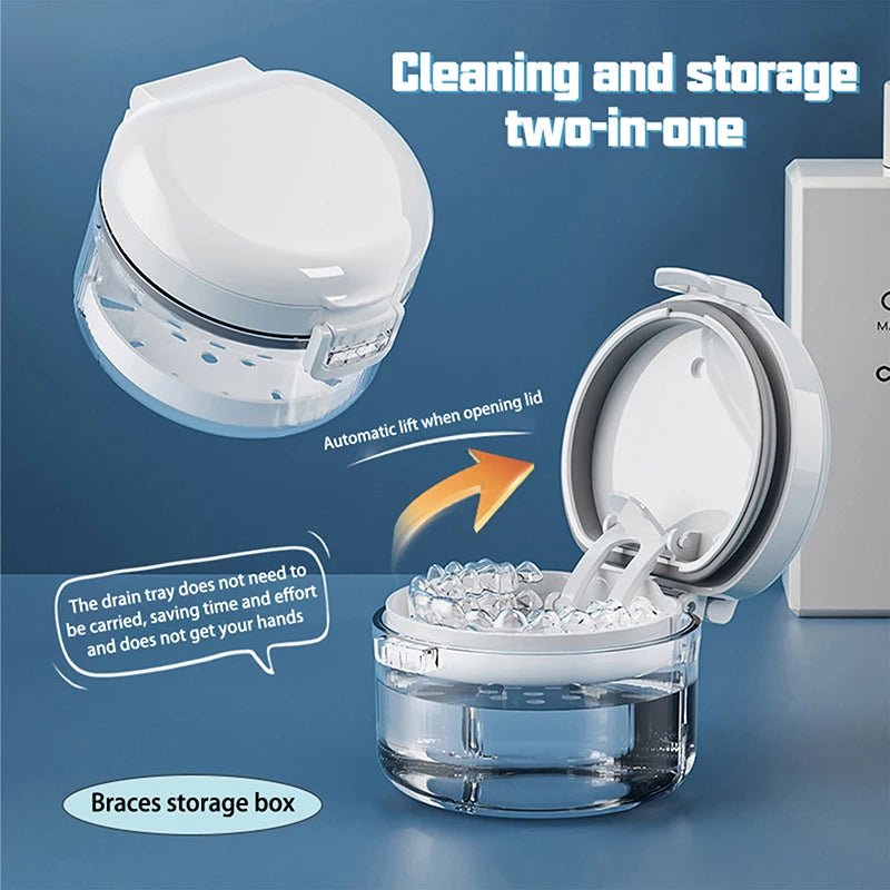 Portable Retainer & Denture Storage Case – Double Layer Protective Box