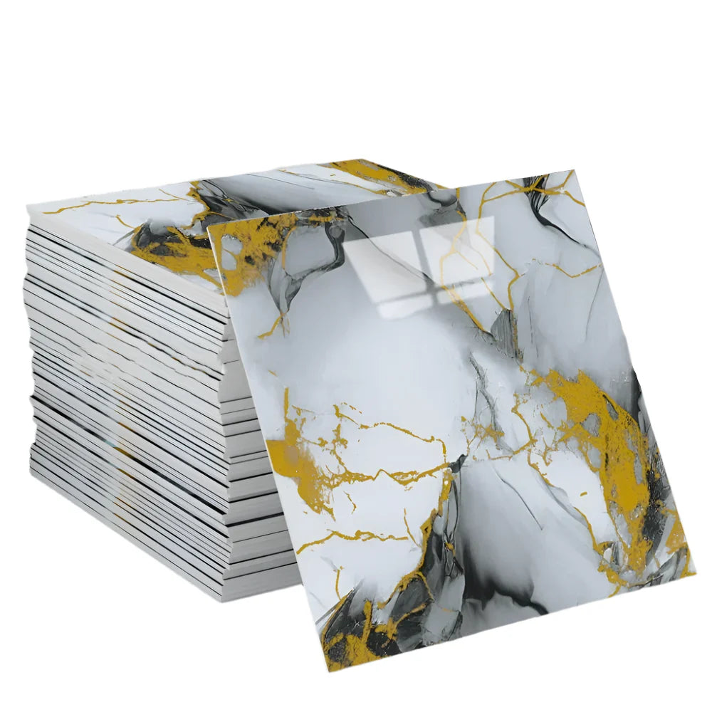 PVC Self-Adhesive Marble Waterproof Floor Tiles (available in 10 designs)
