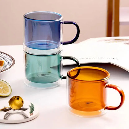 250ml Double Wall Glass Coffee Mug – Heat-Resistant Borosilicate Cup with Handle