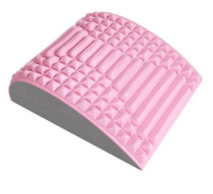 Contoured Lumbar Support & Back Stretching Cushion – Textured Waist Support Pillow