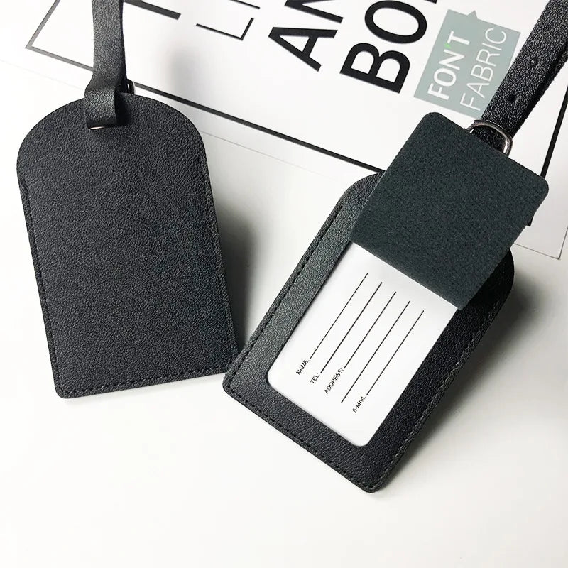 PU Leather Luggage Tag – Travel Suitcase ID Label