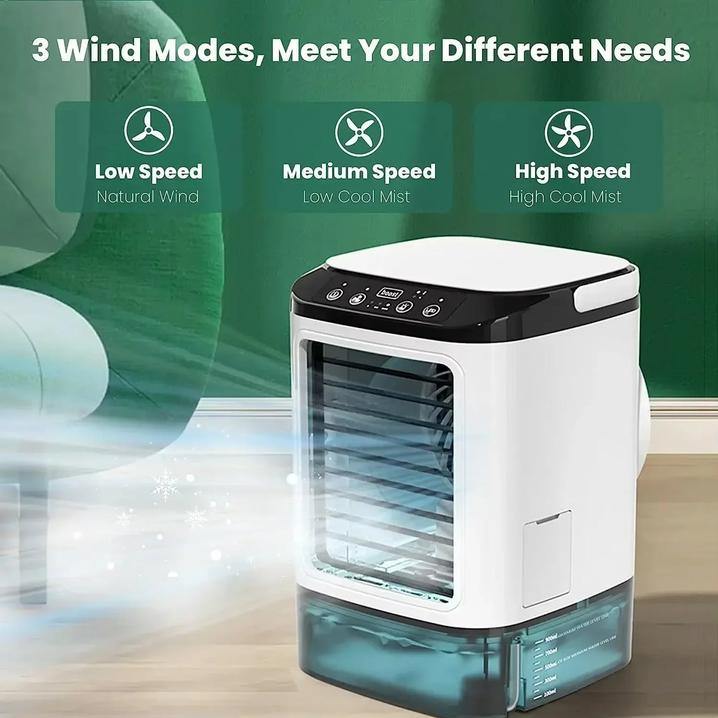 Portable USB Mini Air Cooler – Quiet Desktop Cooling Fan with Humidifier & Mist Spray