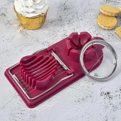2-in-1 Egg Slicer – Stainless Steel Wire Egg Cutter
