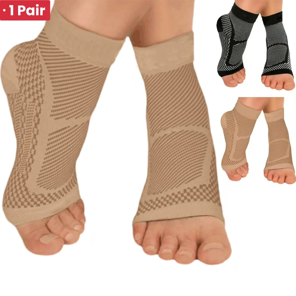Compression Ankle Support Sleeves – 1 Pair for Sport, Exercise & Everyday Support
