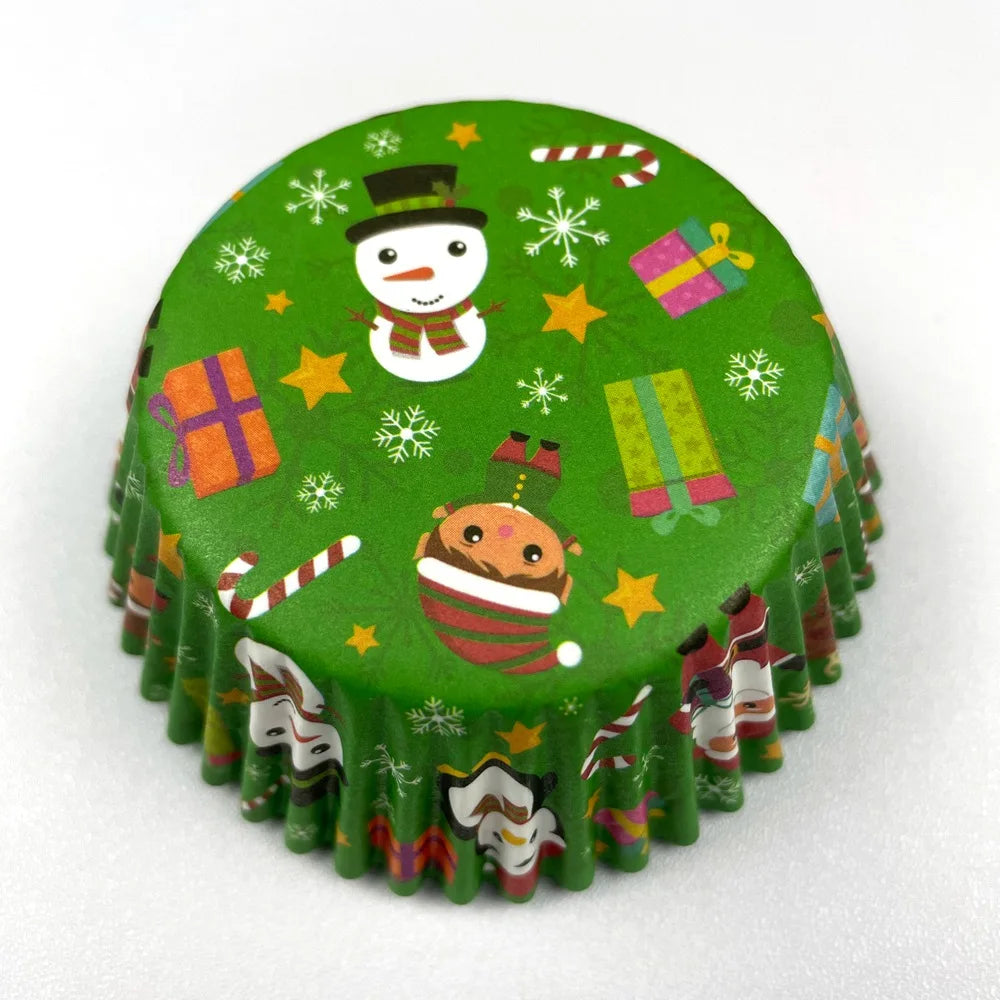 100-Pack Christmas & Halloween Cupcake Liners – Festive Paper Baking Cups