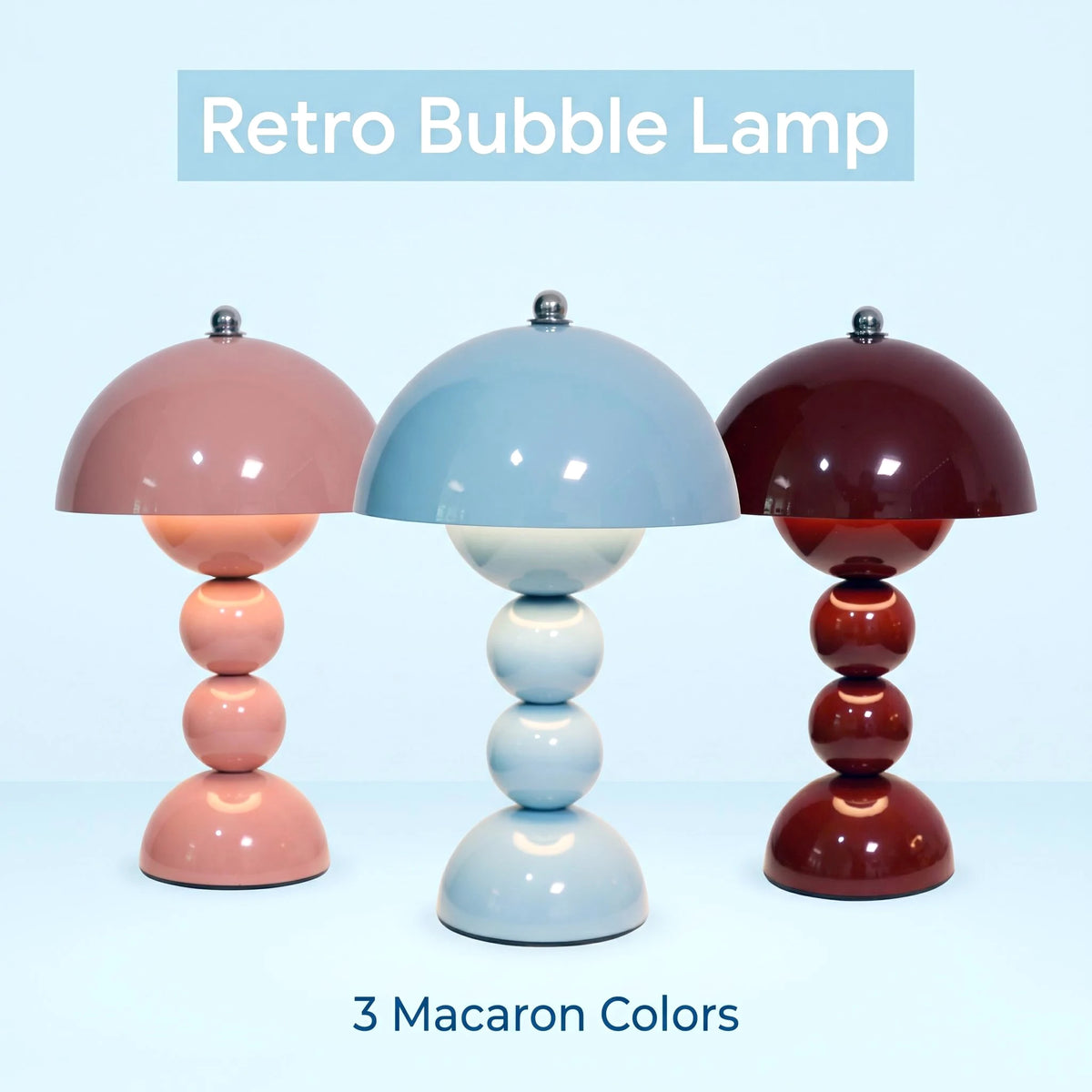Retro Mushroom Touch Table Lamp – Dimmable Decorative Bedside & Desk Light