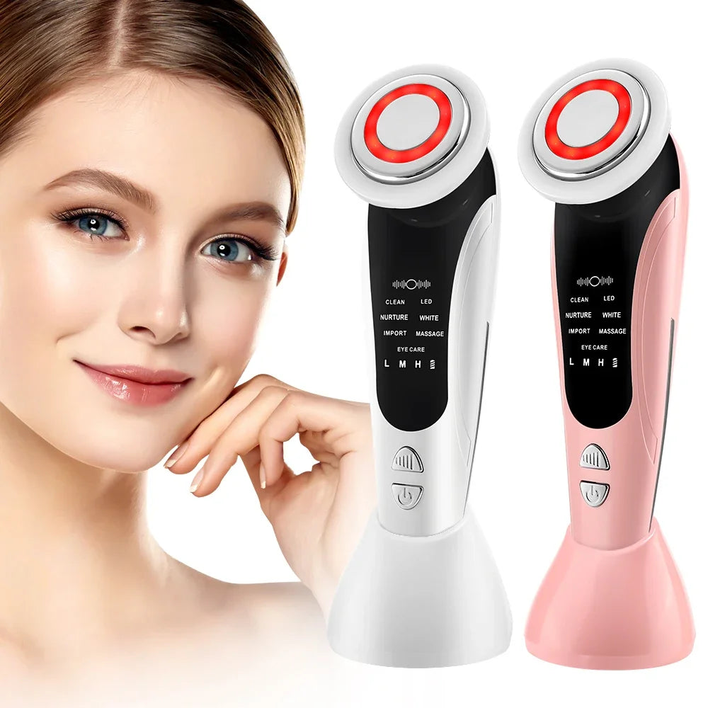 EMS Face Lifting Device – LED Therapy & Hot Compress Massager