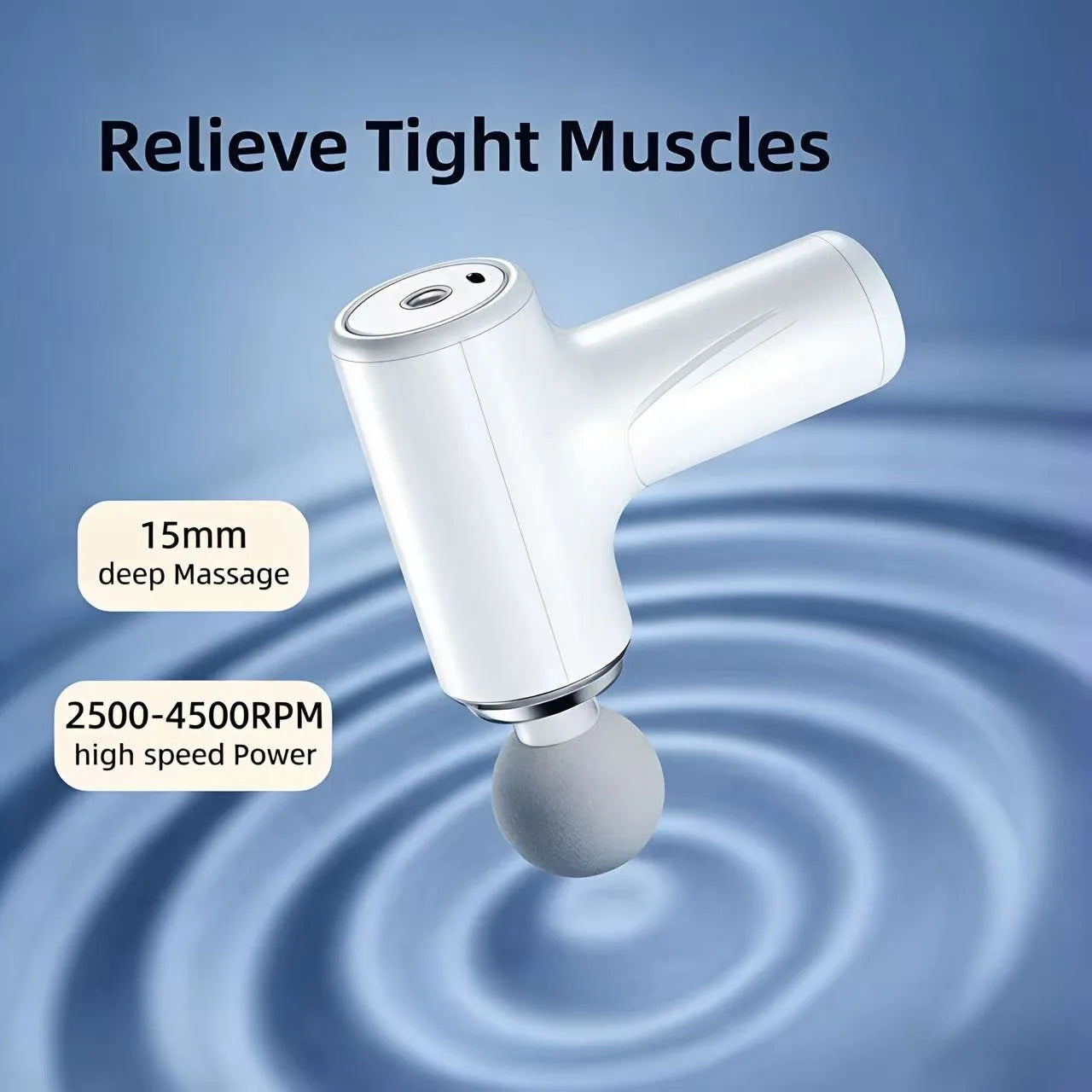 Portable Massage Gun – Deep Tissue Percussion Massager with 4 Massage Heads & LED Display