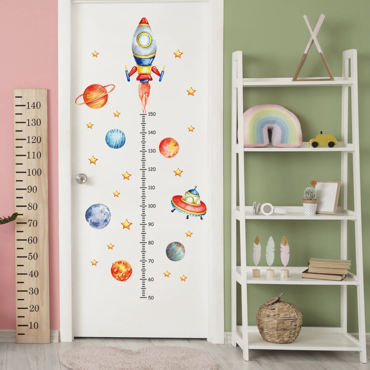 Cartoon Animal Height Chart Wall Stickers – Removable Growth Ruler Decals (3 Pack)
