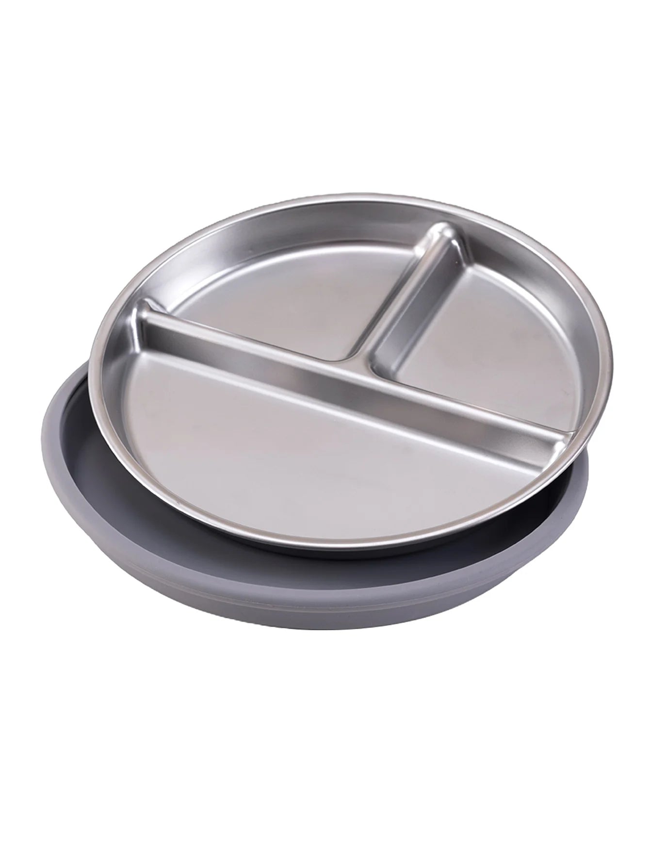 Stainless Steel Baby Suction Plate – Detachable Silicone Non-Slip Feeding Dish