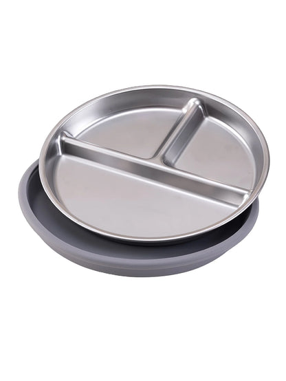 Stainless Steel Baby Suction Plate – Detachable Silicone Non-Slip Feeding Dish