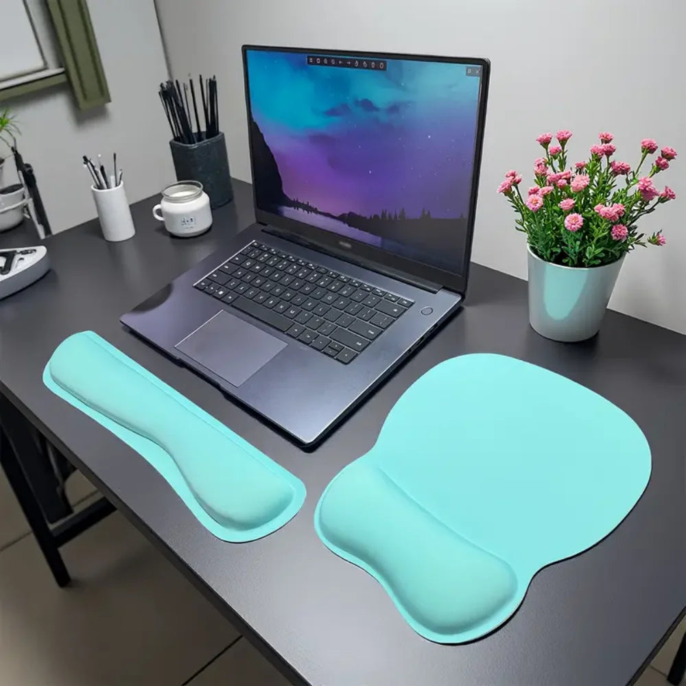 Ergonomic Keyboard Wrist Rest & Mouse Pad Set – 3-Piece Memory Foam Support Kit