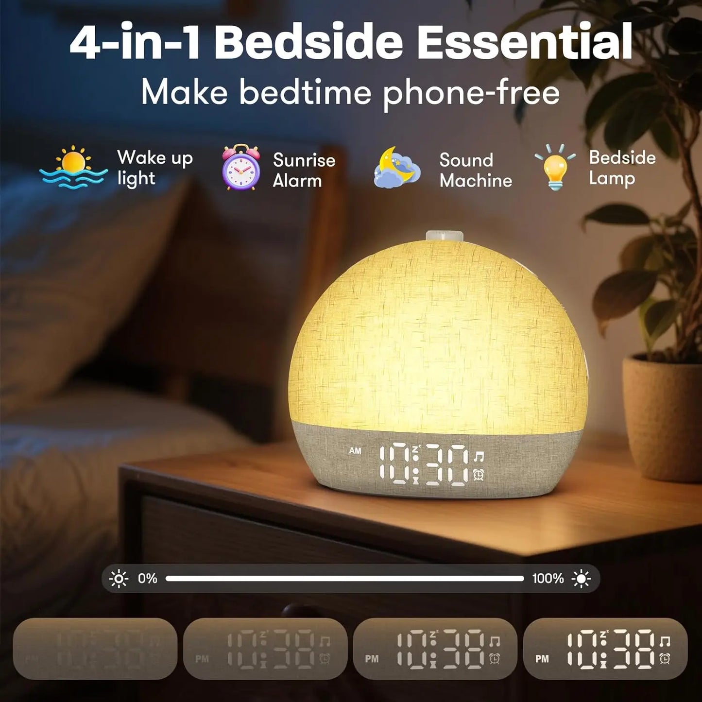 Sunrise Alarm Clock & White Noise Sleep Aid – RGB Wake Up Light