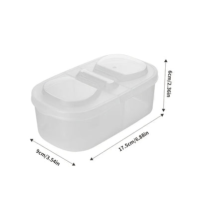 Dual Compartment Food Storage Container – Reusable Sealed Snack, Herb & Spice Box