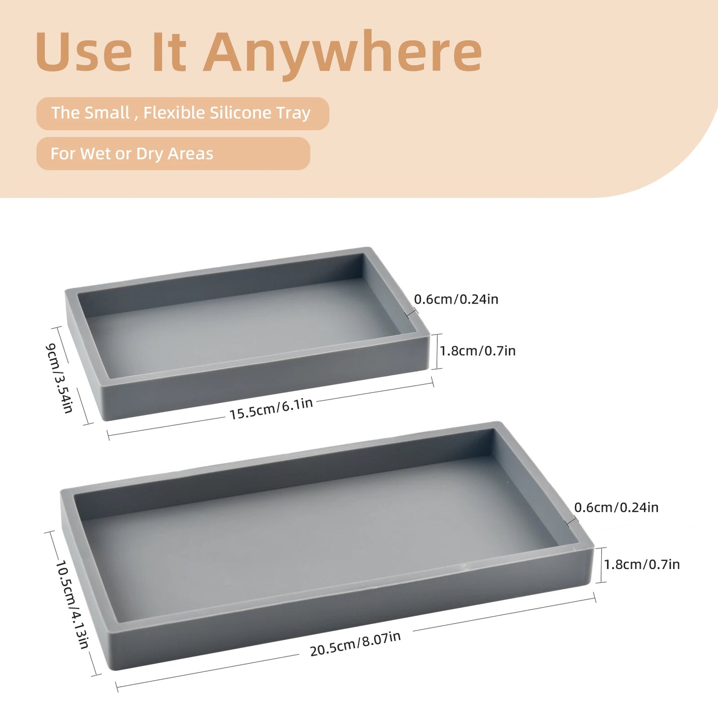 Silicone Vanity Tray – Bathroom & Jewellery Storage Organiser