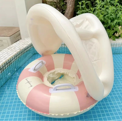 Kids Inflatable Swimming Ring – Retro Striped Pool Float