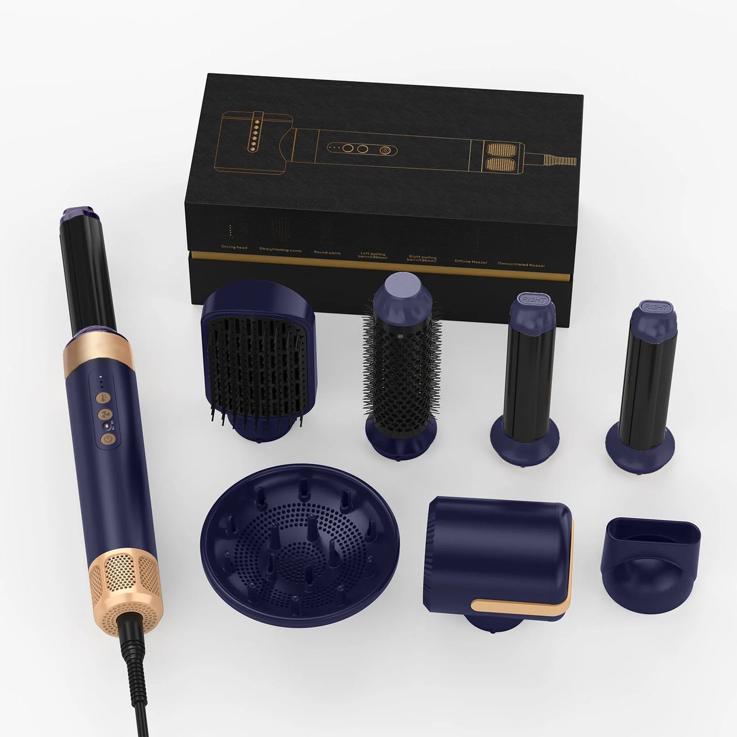 7-in-1 Hot Air Styler & Hair Dryer Brush Set – Multi-Styling Hair Tool