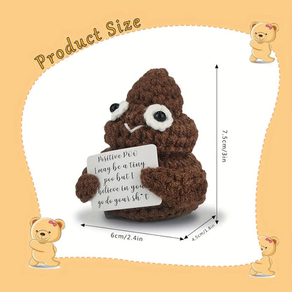 Positive Poo Mini Crochet Emotional Support Plush