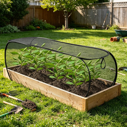 Pop-Up Mesh Plant Protection Cover – 120cm Garden Grow Net for Seedlings & Vegetables