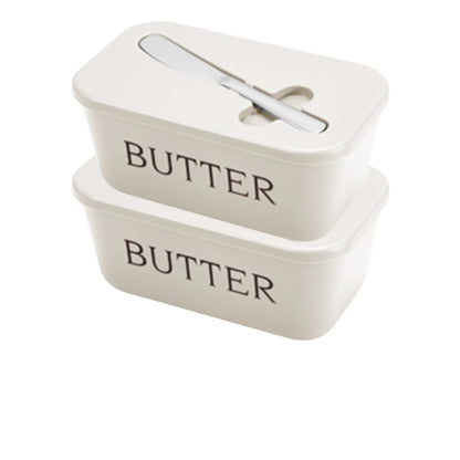 Butter Dish with Lid & Spreader Knife – Covered Butter Storage Container (16.7cm)
