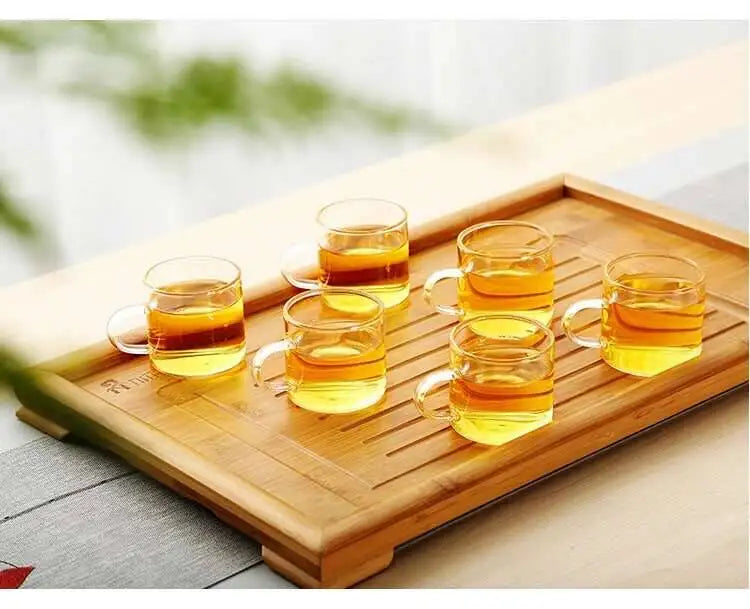 6-Piece Heat-Resistant Glass Tea Cup Set – 100ml Thickened Espresso & Coffee Cups