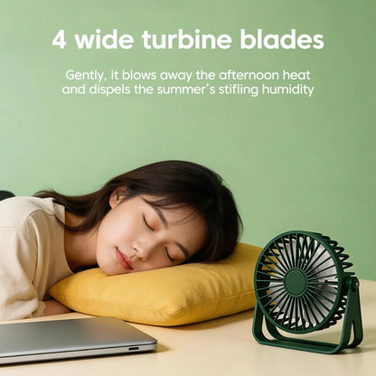 Portable Mini USB Rechargeable Desk Fan – Quiet Personal Cooling Fan for Home & Office