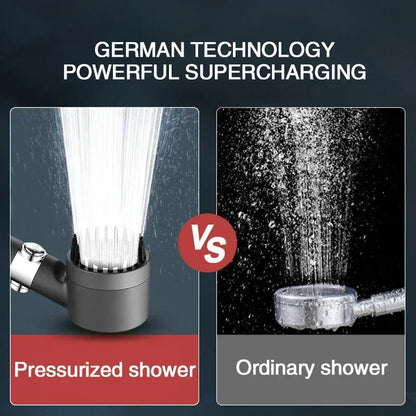 3-Mode High Pressure Shower Head with Built-In Filter & Massage