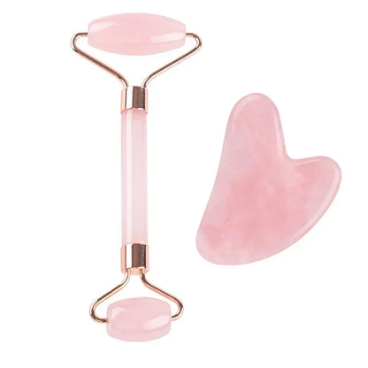 Natural Jade Roller & Gua Sha Set – Facial, Neck & Body Massage Beauty Tools