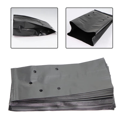 Black PE Seedling & Transplant Grow Bags – Punched Nursery Planting Bags