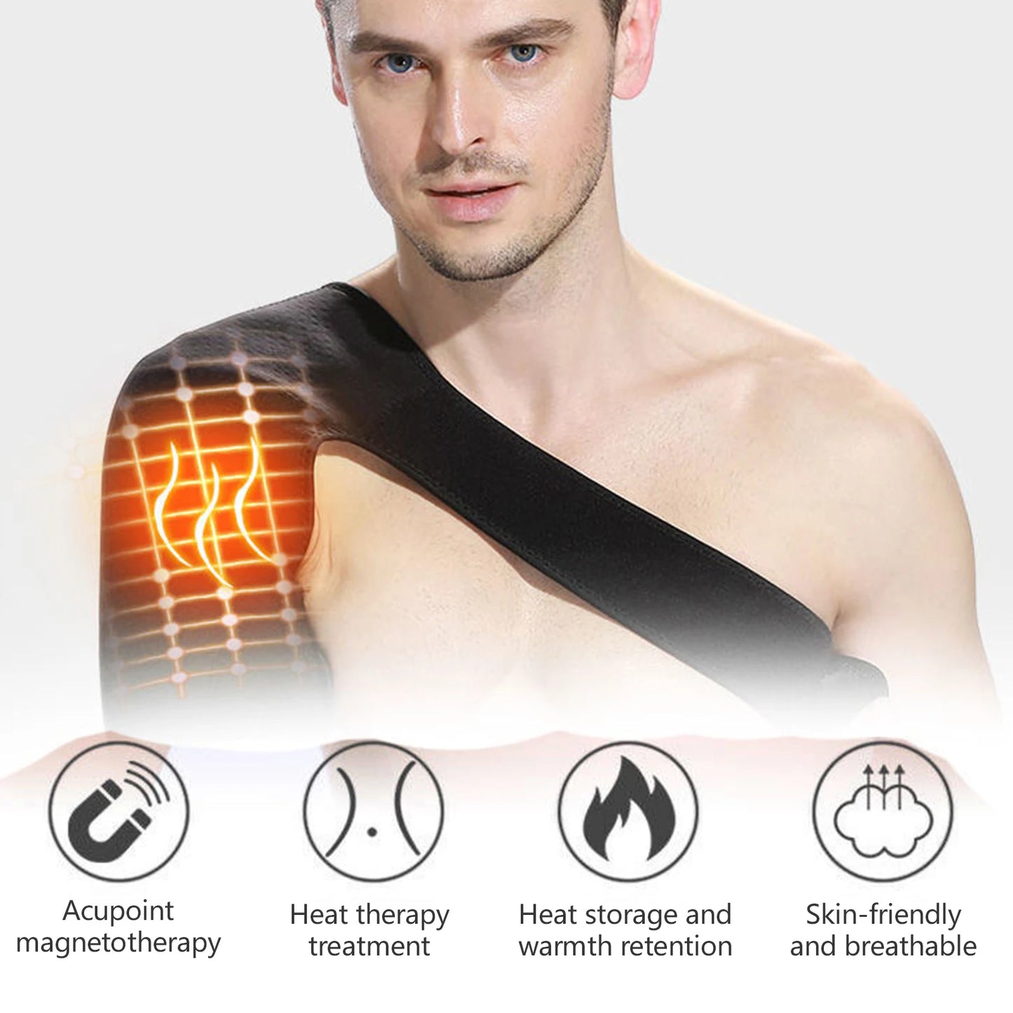 Heated Shoulder Support Brace – Compression Wrap for Pain Relief & Recovery
