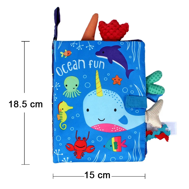 Sensory Baby Cloth Book – High Contrast Touch & Feel Learning Book (0–12 Months)