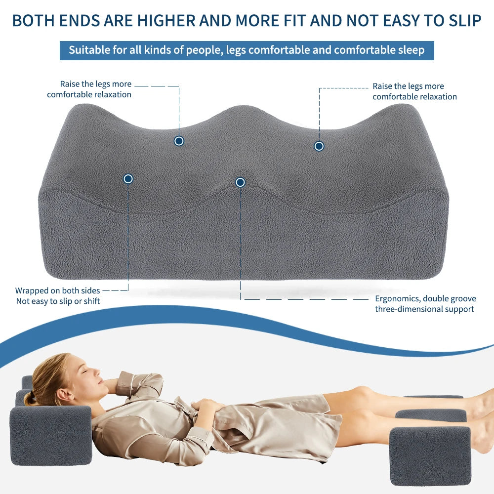 Contoured Leg Elevation Pillow – Support Cushion for Sleeping, Bed & Sofa