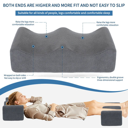 Contoured Leg Elevation Pillow – Support Cushion for Sleeping, Bed & Sofa