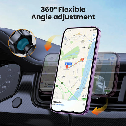 MagSafe Car Phone Holder Charger – 15W Wireless Air Vent Mount