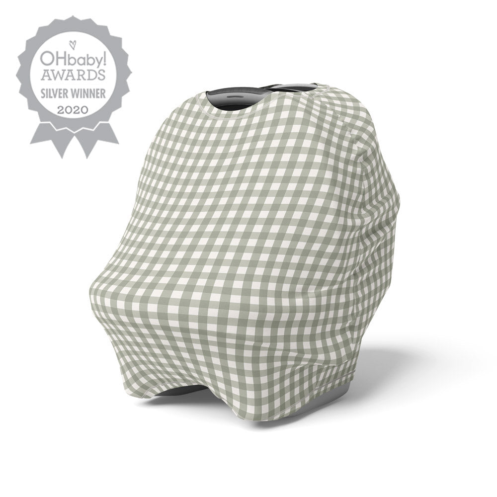 5 in 1 Multi-Use Cover | Sage Gingham