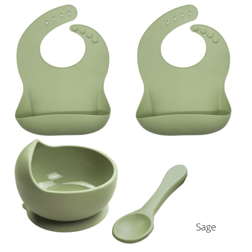Sleepytot - Silicone Suction Bowl & 2 Bibs Bundle