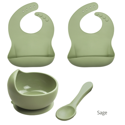 Sleepytot - Silicone Suction Bowl & 2 Bibs Bundle
