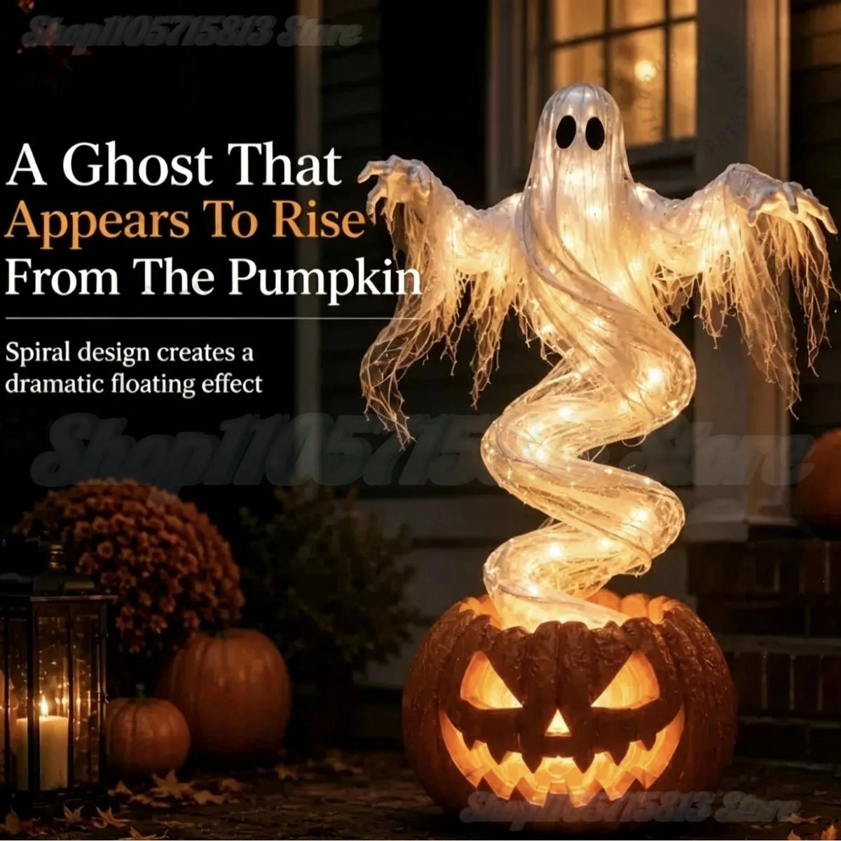LED Ghost & Pumpkin Garden Stake – Light-Up Halloween Outdoor Decoration