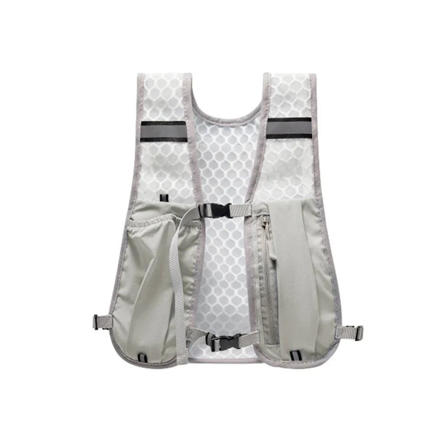 Lightweight Running Vest Backpack – Reflective Sports Chest Pack with Phone & Bottle Storage