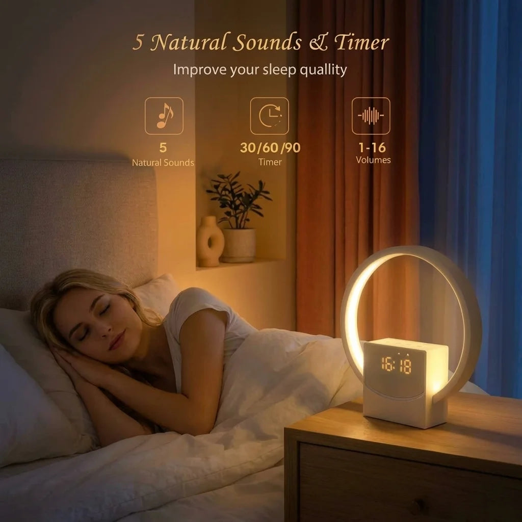 Sunrise Alarm Clock with Bluetooth Speaker, White Noise & Touch Night Light