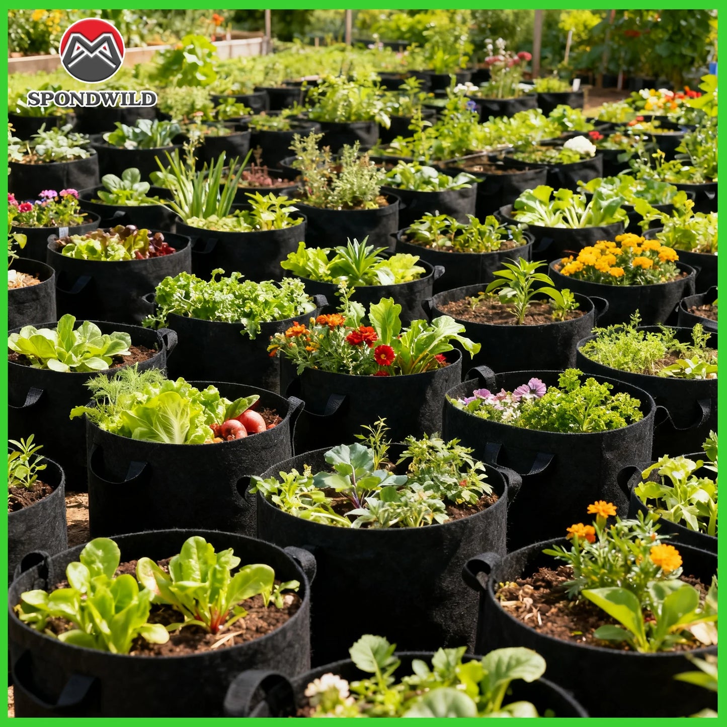5 & 10 Gallon Fabric Grow Bags with Handles – Breathable Planting Pots