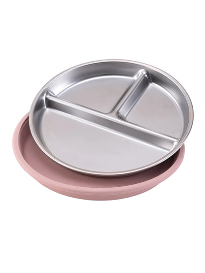 Stainless Steel Baby Suction Plate – Detachable Silicone Non-Slip Feeding Dish