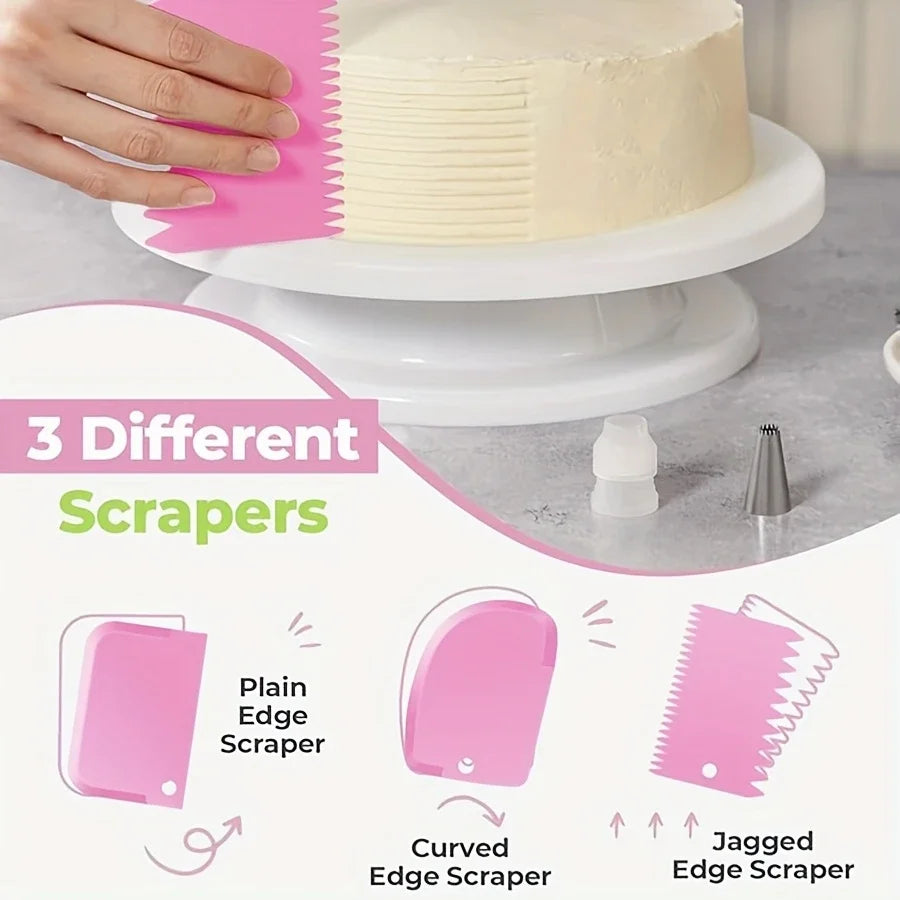 76-Piece Cake Decorating Kit – Cake Turntable, Piping Bags & Icing Tools Set