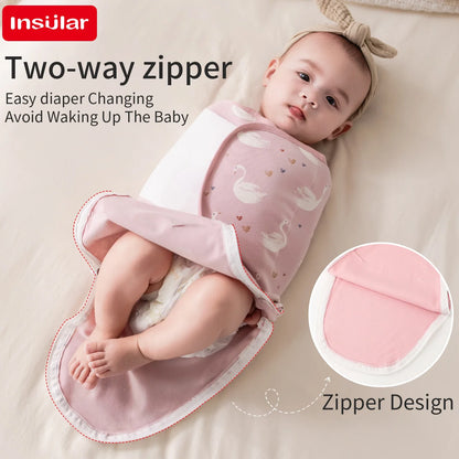 Baby Swaddle Wrap with Cap – Cotton Anti-Startle Newborn Blanket