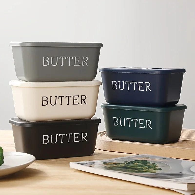 Butter Dish with Lid & Spreader Knife – Covered Butter Storage Container (16.7cm)