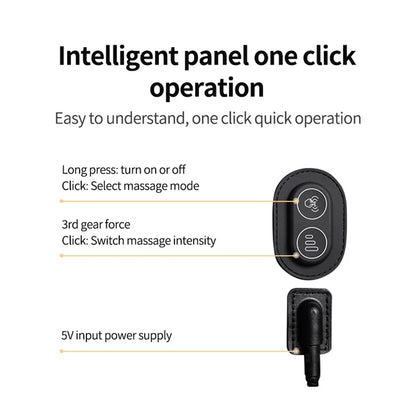 USB Rechargeable Car Neck & Lumbar Massage Cushion – Vibrating Headrest & Back Support