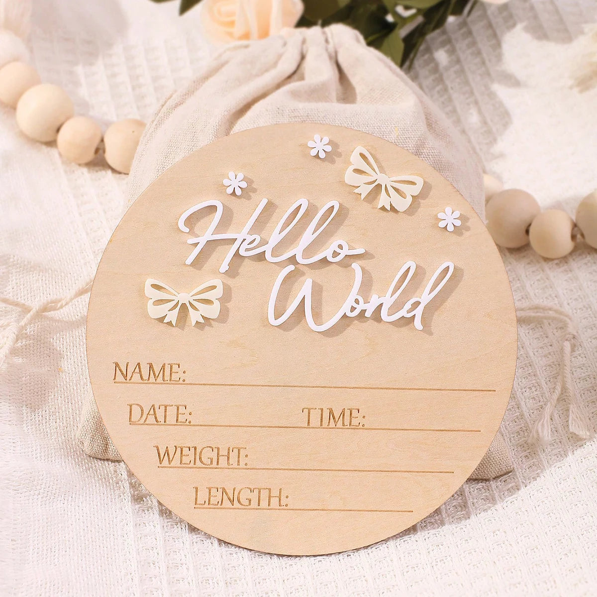 Hello World Newborn Name Sign