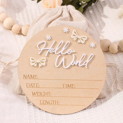 Hello World Newborn Name Sign