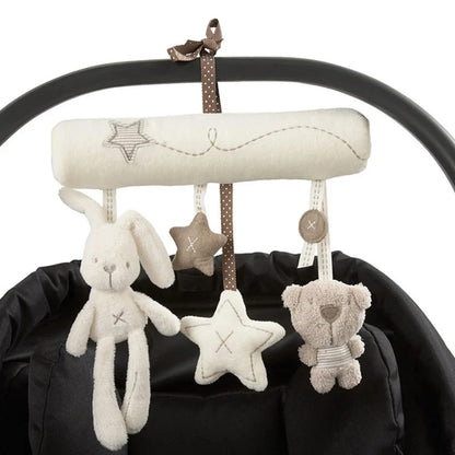 Plush Bunny Baby Stroller Rattle Toy – Hanging Pram, Car Seat & Cot Activity Toy